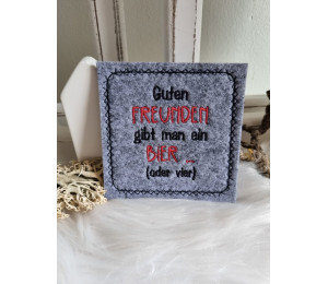 ADVENTSKALENDER 5. Dezember - Stickserie ITH - 26 Untersetzer Bier Sprüche